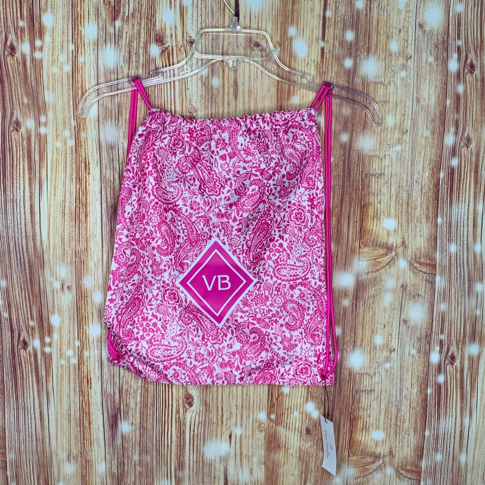 Vera Bradley Eden Pink Paisley Drawstring Backpack NWT - Picture 5 of 5
